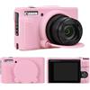 RAIALL Custodia in silicone per fotocamera digitale Canon PowerShot SX740/ SX730, custodia protettiva morbida in silicone SX740 HS, Rosa