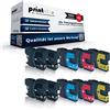 Print-Klex 10x Cartucce Inchiostro Compatibili per Brother DCP 145 C 160 Serie 163 C 165 C 167 C 190 Serie 195 C 197 C 365 Cn LC-980 LC980 XXL 4x Nero 2x Blu 2x Rosso 2x Giallo Color Serie Pro
