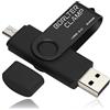 BORLTER CLAMP 64GB Chiavetta USB 3.0, 2 in 1 Pen Drive (Micro USB e USB 3.0) OTG Memoria Flash, USB Flash Drive Girevole per Android Smartphone/Tablet/Computer (Nero)