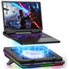 IETS GT600 RGB, cuscinetto di raffreddamento per computer portatile con ventola turbo da 14 cm, schiuma sigillata per un rapido raffreddamento di laptop da gioco, 14,1 - 19,3 pollici con hub USB a 3