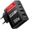 ELEGON Fast-026 Pro Nano II 100 W | Caricatore USB C Rapido 4 Porte (2 USBC + 2USB) | Caricatore Multiplo USB per Telefoni, Laptop, Orologi e Tablet