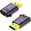 Durlo Adattatore da DP 1.4 a Mini DisplayPort 8K 60Hz, 2 pezzi - Estensione da maschio a femmina con indicatore luminoso e foro per appendere