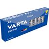 Varta Batteria alcalina Energy AA (confezione da 10), «Made in Germany», adatta per radio e orologi da parete