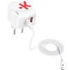 SKROSS - Euro USB Charger AC45PD con Cavo Tipo C - Caricatore da Muro 2 USB Power Delivery Utilizzo in Europa - 45 W - Cavo tipo-C da 160cm Incluso - Tecnologia GaN