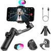 AOCHUAN Stabilizzatore gimbal per smartphone,luce LED schermo OLED 3 assi gimbal,controllo dei gesti,rilevamento del volto,ricarica magnetica,stabilizzatore gimbal per Android e iPhone -AOCHUAN Smart XPro