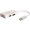 Techly 102055 Adattatore DisplayPort a DVI/HDMI/DP 3-in-1 Bianco