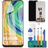 SRJTEK Per Oppo Realme C11 2021 Schermo di Ricambio Per Oppo Realme C20 Display LCD ForOppo Realme C21 Touch Screen Digitizer Assembly RMX3231 Kit di Riparazione (Nero)