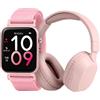 Tikkers Smart Series 13 - Smart Watch con cinturino in tessuto a sgancio facile e cuffie TKS13-0034-SET