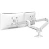 Ergotron LX Pro Premium - Braccio doppio per monitor, VESA da tavolo, per 2 monitor fino a 27, da 4 a 10 kg ciascuno, colore: Bianco