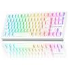 ZORNHER Tastiera meccanica da gioco wireless ZH870, tastiera da gioco bianca all'80% con keycap PC IMD a ragnatela bianca, interruttori lineari dal suono cremoso, sostituibile a caldo