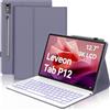 WINCHKING Custodia Tastiera per Lenovo Tab P12 12.7 2023, Cover con Tastiera Italiano Magnetica Retroilluminata Bluetooth per Lenovo P12 Tablet 12.7 pollici (TB370FU), Viola Lavanda