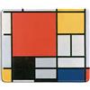 dealzEpic - Arte Mouse Pad - Tappetino per il mouse in gomma con famosa pittura artistica di astratti quadrati colorati composizione in rosso, giallo, blu e nero di Piet Mondrian - bordi cuciti - 24,1