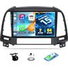 CAMECHO [2+64G] Autoradio Android 15 Carplay per Hyundai Santa Fe 2006-2012, Nav Android Auto Wireless, Schermo Touchscreen da 9 Radio WiFi Bluetooth Mirror Link FM/RDS + Telecamera Posteriore