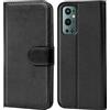 Verco custodia per OnePlus 9 Pro, Case per OnePlus 9 Pro Cover PU Pelle Portafoglio Protettiva, Nero