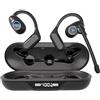 iDIGMALL Cuffie Bluetooth 5.4 con microfono staccabile, cuffie aperte con microfono a cancellazione del rumore e mute per chiamate, auricolari wireless multipoint con custodia di ricarica per ufficio