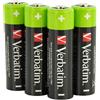 VERBATIM Batterie ricaricabili AA Premium pacco da 4 1,2V 2500mAh; batterie NiMH HR6 caricabili I autoscarica ridotta; batterie mignon cariche per controller videocamera gioco e altro
