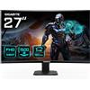 Gigabyte GS27FC 27 Monitor da Gioco Curvo FHD - 1920 x 1080, 1500R, 180Hz, 1 ms, 250 cd/m², FreeSync Premium, HDR Ready, HDMI 2.0, Displayport 1.4