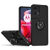 RankOne Custodia per Motorola Moto g85 5G (6.6 Inches), Staffa ad Anello Base di Aspirazione Magnetica Cover per Cellulare Trasparente Opaca - Nero