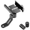 Generico Per TMAX 500 e 530 Accessori T-MAX: supporto per specchietto retrovisore in alluminio, supporto per cellulare, staffa per navigatore GPS + coppia di cappucci per valvole pneumatici con logo TMAX