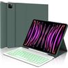 WINCHKING Tastiera per iPad Pro 12.9, Cover con Tastiera per iPad pro 12.9, Custodia QWERTY Bluetooth Magnetica Retroilluminata Keyboard per pro 12.9 pollici 6/5/4/3 Generazione, Verde Scuro