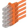1aTTack.de 85253 5x 0,25m Orange Cavo di rete Cat6 Cat 6 Ethernet LAN 1000 Mbit/s RJ45
