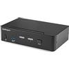 StarTech.com Switch KVM DisplayPort 2 porte - 4K 60Hz - Singolo schermo - Switch KVM USB UHD DP 1.2 a doppia porta - Hub USB 3.0 integrato e audio - Dell HP Apple Lenovo - Conforme a TAA (SV231DPU34K)