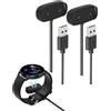 KeyQueen 2 Pack Caricatore Magnetico Compatibile con Amazfit GTR 2/2e GTS 2 Mini/4 Mini T-REX Pro (non per T-REX) Active/Active Edge Bip 5/3/3 Pro/U Pop Pro Zepp E Z USB Cavo di Ricarica Ricambio 1M Nero