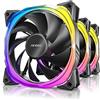 Antec Fusion RGB - Set di 3 ventilatori per case, 12 cm, colore: Nero