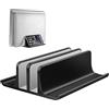 VAYDEER Supporto Verticale per Laptop, Supporto PC Portatile Verticale in Alluminio, Design Curvo su Entrambe le Estremità, può Posizionare Laptop e Telefono allo Stesso Tempo, Salvaspazio -Nero