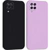 Mixroom - Cover Custodia Case per Samsung Galaxy A12 4G / 5G / M12 Protezione Fotocamera in Silicone TPU Morbido Opaco Bordi Piatti Colore Lilla