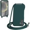 WenBaby Cover Compatible con Samsung Galaxy S25,Cellulare Girocollo Custodia con Cordino TPU Corda Silicone Case Bumper per Samsung Galaxy S25 Custodia, Verde scuro