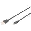DIGITUS Cavo USB 2.0 - 1,8 m - USB A a tipo Micro B - 480 Mbit/s - Cavo di collegamento per computer, notebook, hub, smartphone - Nero