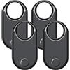 ASGOFT 4 Pack Air Tracker Finder per Apple Find My, Trova chiavi Bluetooth con localizzazione di precisione, certificato per Apple MFi, compatibile con iPhone e Siri, nero, confezione da 4 pezzi