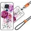 JEZSTHAI Cover Compatibile con Motorola Moto E7 Plus Custodia in Silicone TPU Morbido con Cordino/Laccio Tracolla Cellulare,Antiurto AntiGraffio Protettiva Bumper Case con Disegno Motivi,Cover*A02