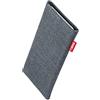 fitBAG Jive Grigio per Samsung Galaxy S24 Ultra Custodia per Cellulare in Tessuto con Imbottitura in Microfibra | Accessorio con Funzione di Pulizia | Made in Germany