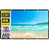 Aqkgtj Schermo per proiettore da 180 Pollici, Telo proiettore Portatile Pieghevole Antipiega 16:9 HD per Home Theater Interno ed Esterno