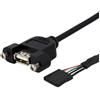 StarTech.com USBPNLAFHD1 Cavo Pannello USB A a Collettore Scheda Madre, F/F, 30 cm, Nero