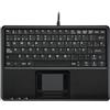 Perixx PERIBOARD-510H Plus - Tastiera USB con Cavo, con Touch Multi gesti Integrato e 2 ingressi USB, Tasti silenziosi con meccanismo a Forbice X, Dimensioni 23 x 16 x 2 cm, Colore: Nero