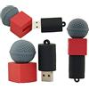 OneSquareCore 16GB Microfono Forma USB Flash Drive U Disco Dati USB 2.0 USB Flash Disk Memory Stick Pen Drive Dispositivo di archiviazione Unità USB Storage esterno Disco Flash (Rosso)