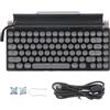 Cerlingwee Tastiera Meccanica a 83 Tasti, Tastiera per Macchina da Scrivere retrò 83 Tasti Tastiera Meccanica Bluetooth Wireless Vintage con Cappuccio Rotondo in Metallo per PC Desktop