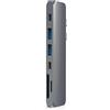 SATECHI 7 in 1 Hub Dual USB C Pro con Ricarica PD 87W, HDMI 4K@60Hz, USB-C Dati a 40Gbps, 2x USB-A 5Gbps e Lettore SD/MicroSD per MacBook Air/Pro/Neo - Grigio Siderale