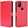 BellaCase Custodia Alcatel 3X 2020 [Custodia portafoglio] [Staffa] [Slot per schede] [Flip Cover magnetica] Compatibile con lo smartphone Alcatel 3X 2020(Rosso)