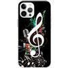 Mixroom - Cover Custodia Back case In TPU Silicone Morbido Per iPhone 15 PRO Max Fantasia Chiave di violino N786