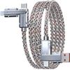 Zeiwohndc Cavo di ricarica a LED che cambia colore 4 in 1 cavo di ricarica velocità trasferimento dati ricarica rapida per smartphone laptop in alluminio USB C cavo del caricatore