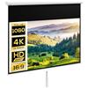 HOMCOM Telo Proiettore da 100 Pollici 4K HD Formato 16:9 con Fissaggio a Muro e Soffitto, Schermo Proiettore in Metallo, Grandangolo di 160 Gradi, per Casa, Home, Cinema, Esterno, Bianco