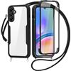 FERLAN Cover per Samsung Galaxy A26 con Cordino, 360 Gradi Antiurto Custodia con Protezione Schermo Integrata Trasparente Rugged TPU Bumper Doppia Protettiva Cover per Samsung Galaxy A26 -Nero