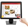 Jerool Monitor touch screen da 17 pollici, monitor POS, sistema di cassa, pieghevole, adatto per PC OS, cassa, ristoranti