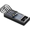 Gorger Power Bank solare, con cavi integrati, display LCD, ricarica di 5 dispositivi, nero/bianco (nero, milliampere ore, 20000.0)