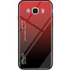 MadBee Cover per Samsung Galaxy J7 2016 / J710 [con Pellicola Proteggi Schermo],Custodia Protettiva in Vetro Temperato 9H [Motivo in Marmo] + Cornice Paraurti in Silicone Cover Case (Rosso)