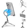 HAFOKO Magnetico Tasca Telefono Treppiede Alluminio Mini Tavolo Pieghevole Magnetico Treppiede Mano Compatibile per iPhone 17/16/15/14/13/12 Plus Pro Max Leggero Telefono Treppiedi Supporto Viaggio
